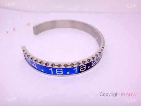 Replica Rolex Bangle - Black & Blue GMT Watch Bezel Style Bracelet